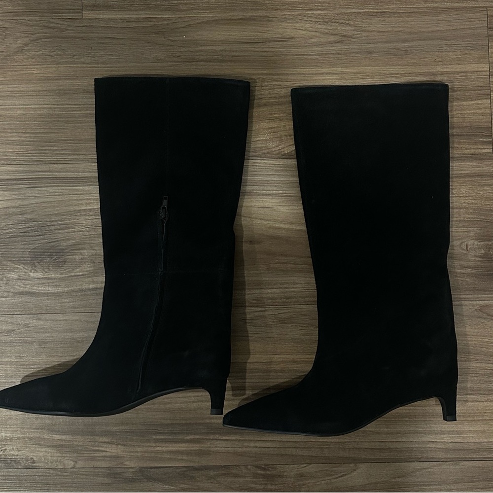 Nakedvice Black Suede Boots. Size 6